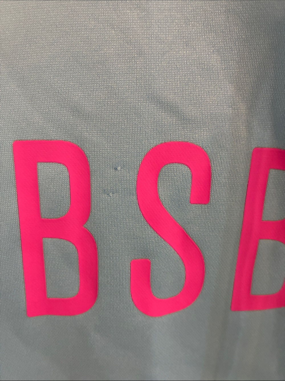 BSB SZN Short-Sleeve Hoodie in Light Blue with Pink Graphic - Picture 3 of 4